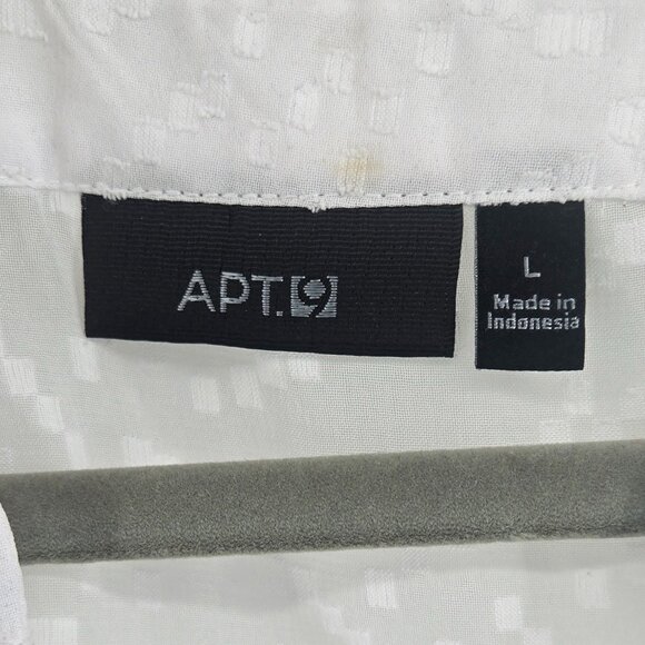 Apt. 9 Sheer Cap Sleeve Textured Blouse - L White - Picture 4 of 5